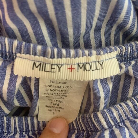 Miley + Molly blue striped shirt size S - Picture 4 of 6